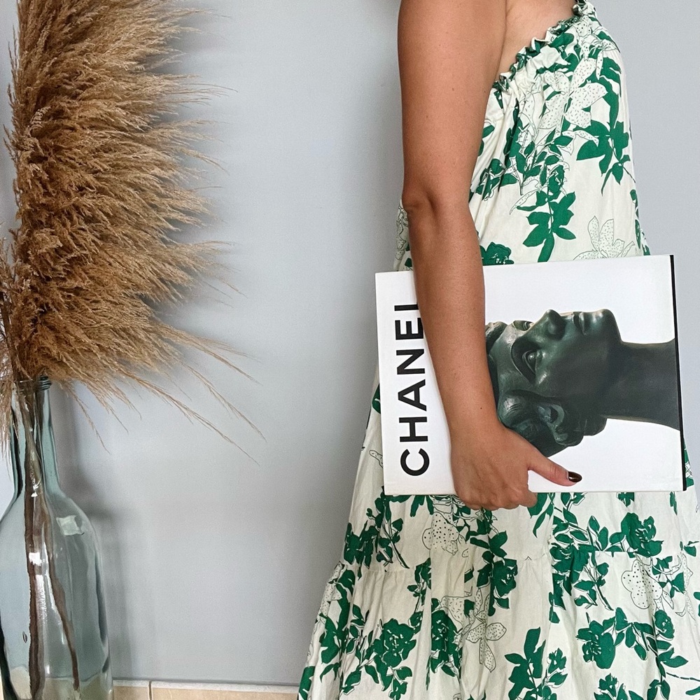 Woman One Shoulder Floral Maxi Dress | Size: S | Green & Beige | Women - Picture 4 of 8